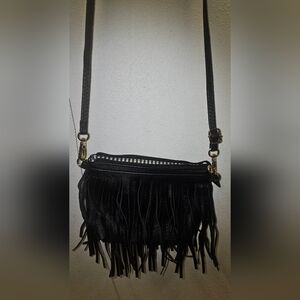 FashionPuzzle Small Fringe Crossbody Bag with Wrist Strap